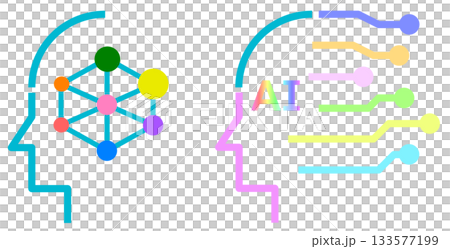 一個高性能電子大腦的圖標，它利用人工智慧（AI）高速處理數據。 133577199