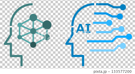 一個高性能電子大腦的圖標，它利用人工智慧（AI）高速處理數據。 133577200