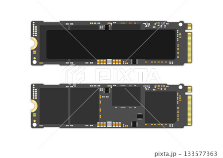 High-speed solid-state drive NVMe M.2 PCI-Express vector illustration 133577363