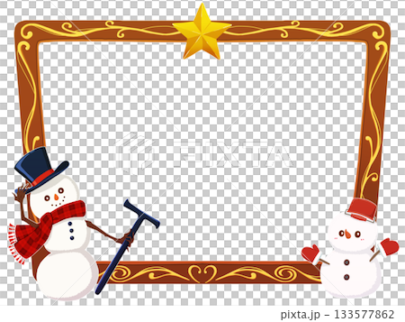 插圖第 3/6 幀，描繪了慶祝聖誕節的雪人 133577862