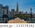 アメリカ　桟橋より望むサンフランシスコのダウンタウンの街並み 133578382