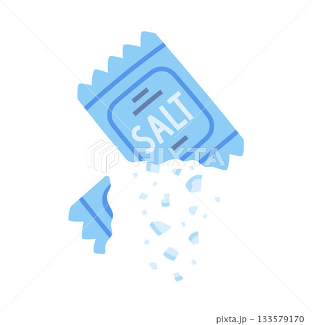 Sea Salt in Blue Portion Package Used in Culinary Vector Illustration 133579170