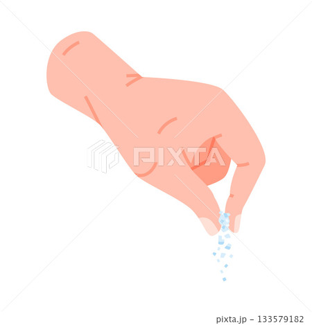 Hand Pour Salt as Flavor Used in Culinary Vector Illustration Hand Pour Salt as Flavor Used in Culinary Vector Illustration 133579182