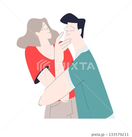 Man and Woman Romantic Couple Cuddle Enjoy Love Story and Relationship Vector Illustration Man and Woman Romantic Couple Cuddle Enjoy Love Story and Relationship Vector Illustration 133579211