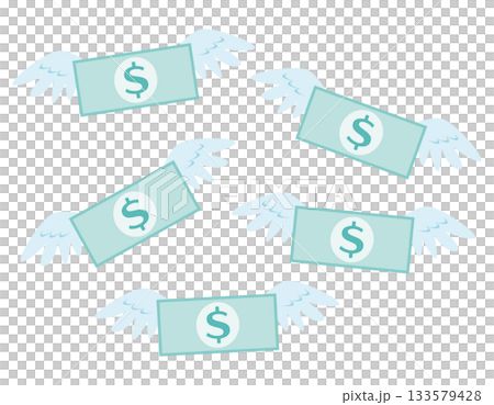 貨幣插圖、紙鈔、美元 貨幣插圖、紙鈔、美元 133579428