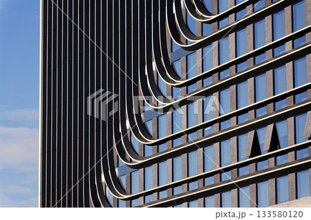 Masarycka MSD Masaryk Station Development office and retail building by Zaha Hadid Architects with golden facade on November 19, 2025 in Prague, Czech Republic. Masarycka MSD Masaryk Station Development office and retail building by Zaha Hadid Architects with golden facade on November 19, 2025 in Prague, Czech Republic. 133580120