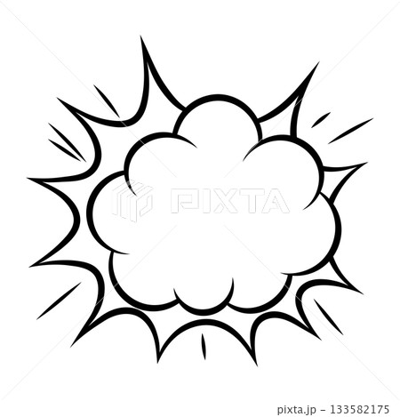 Cartoon speech bubble explosion. Pop art illustration in comic style. 133582175