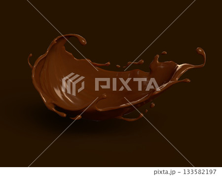 溶けたチョコレートの3Dイラスト 溶けたチョコレートの3Dイラスト 133582197