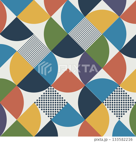 Geometric Modern Pattern: Abstract Composition of Semicircles. Eps 10 133582216