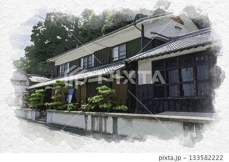 水彩画風　安芸灘とびしま海道　大崎下島　御手洗　航せとうち本店　広島県呉市 133582222