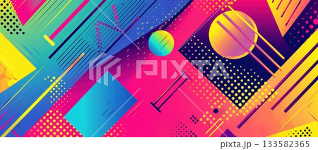 Colorful retro geometric abstract background design 133582365