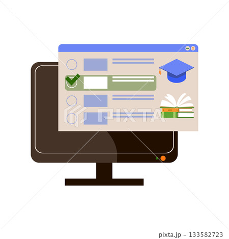 E-learning, online courses, distance learning...のイラスト素材 [133582723] - PIXTA