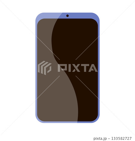 Simple phone template with a blank dark screen. Flat illustration. Simple phone template with a blank dark screen. Flat illustration. 133582727