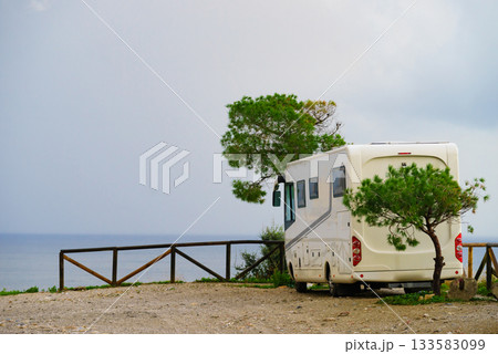Camper rv on spanish coast 133583099