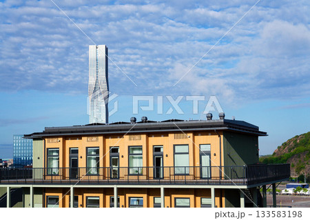 The tallest building in Scandinavia Karlatornet skycraper in Lindholmen, Gothenburg, Sweden, sunny day 133583198