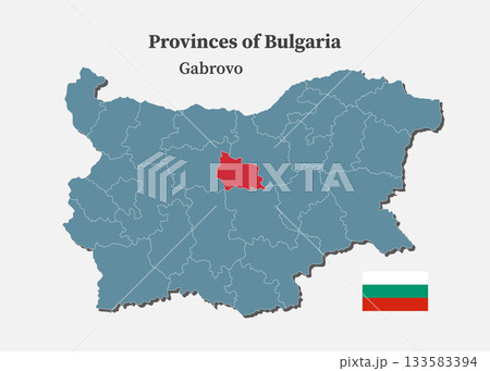 Vector map of Bulgaria - Gabrovo Province Vector map of Bulgaria - Gabrovo Province 133583394