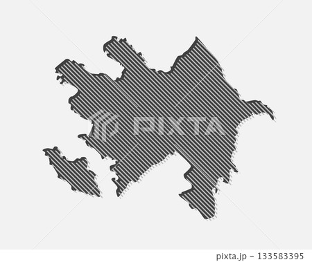 Abstract map of Azerbaijan, parallel grey lines 133583395