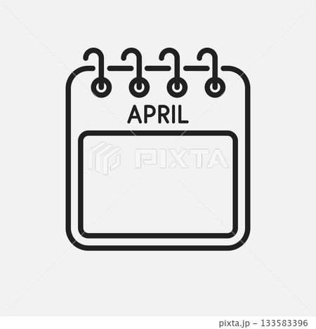 Icon calendar April month, empty space, reminder Icon calendar April month, empty space, reminder 133583396