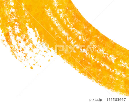 白背景に鮮やかな金色の筆致が映える和風抽象デザイン｜筆跡,金色,白背景,和風,抽象 133583667