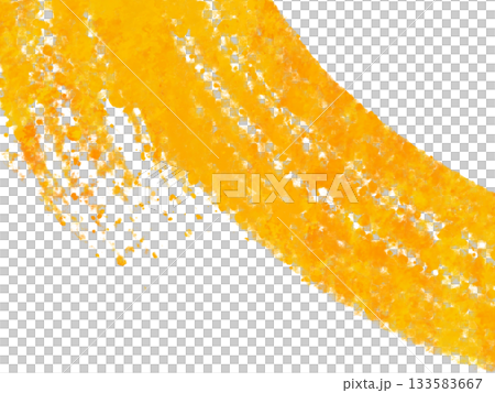 白背景に鮮やかな金色の筆致が映える和風抽象デザイン｜筆跡,金色,白背景,和風,抽象 133583667