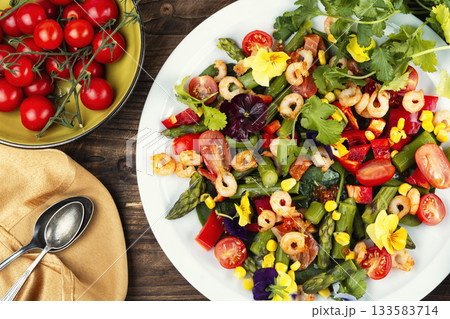Gourmet seafood salad. Gourmet seafood salad. 133583714
