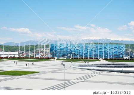 ADLER, SOCHI, RUSSIA - April 26, 2019: Ice Palace of Sports Iceberg in Olympic Park of Sochi 133584516