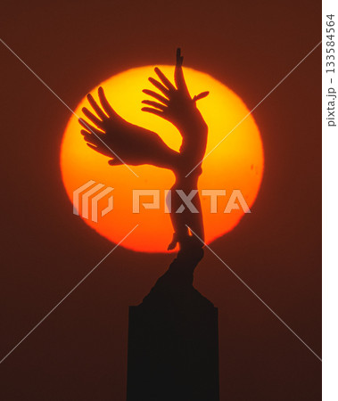 常吉西臨港緑地 日の入り 常吉西臨港緑地 日の入り 133584564