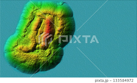 A close up of a green and yellow object with a blue background A close up of a green and yellow object with a blue background 133584972