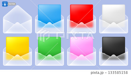 Envelope Set With Glass Morphism Effect 133585158