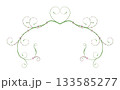 Romantic Green Valentine Heart Flourish Ornament Border 133585277