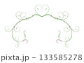 Romantic Green Valentine Heart Flourish Border on Transparent Background 133585278