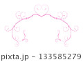 Romantic Pink Valentine Heart Flourish Ornament Border 133585279