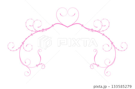Romantic Pink Valentine Heart Flourish Ornament Border Romantic Pink Valentine Heart Flourish Ornament Border 133585279