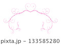 Romantic Pink Valentine Heart Flourish Border on Transparent Background 133585280