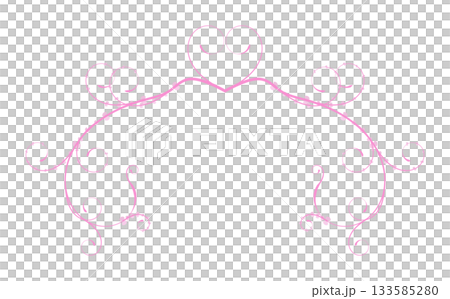 Romantic Pink Valentine Heart Flourish Border on Transparent Background Romantic Pink Valentine Heart Flourish Border on Transparent Background 133585280