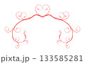 Romantic Red Valentine Heart Flourish Ornament Border 133585281