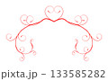 Romantic Red Valentine Heart Flourish Border on Transparent Background 133585282