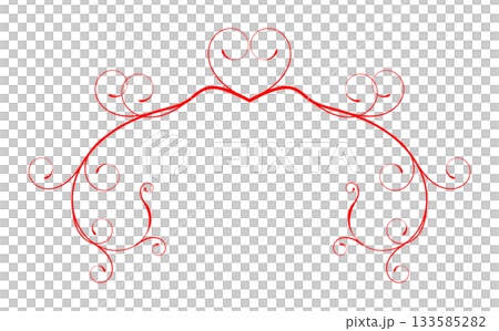 Romantic Red Valentine Heart Flourish Border on Transparent Background Romantic Red Valentine Heart Flourish Border on Transparent Background 133585282