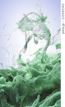 Abstract sandy wave splash fly in the air on colour background.  133585343