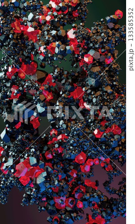 Chromatic Crystal Cluster: A Dance of Geometric Elegance Chromatic Crystal Cluster: A Dance of Geometric Elegance 133585352