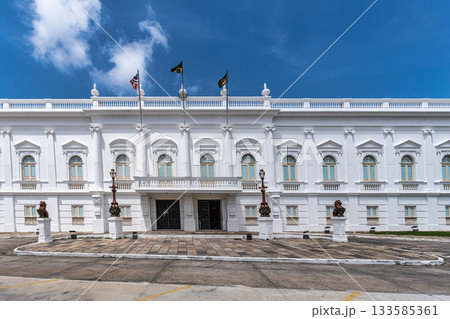 Facade of the Lion Palace, Palacio dos Leoes in Sao Luis, Maranhao, northeastern Brazil 133585361