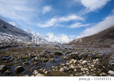 Landscape from Pheriche town area, EBC trekking, Nepal Landscape from Pheriche town area, EBC trekking, Nepal 133585553