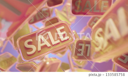 Bright Sale Signs Float In A Colorful Sky, Promoting Discounts And Shopping Deals Bright Sale Signs Float In A Colorful Sky, Promoting Discounts And Shopping Deals 133585758