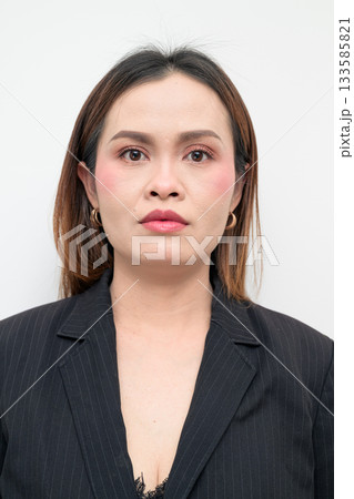 Asian Business Woman Studio Portrait on White Background Asian Business Woman Studio Portrait on White Background 133585821