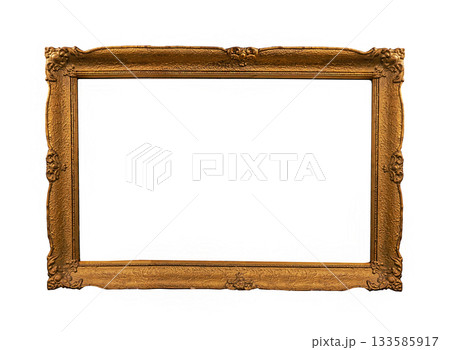 Empty vintage gold frame 133585917