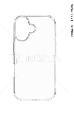 Transparent silicone case for latest model phone on isolated and white background 133586060
