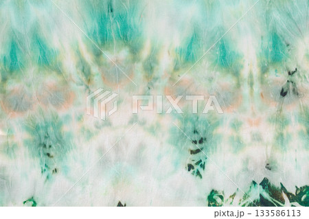 abstract pattern on silk fabric texture in green tones 133586113