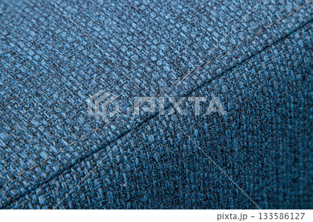 Textured blue furniture fabric with stitching Textured blue furniture fabric with stitching 133586127