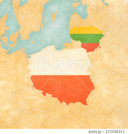 Map of Poland and Lithuania Map of Poland and Lithuania 133586351