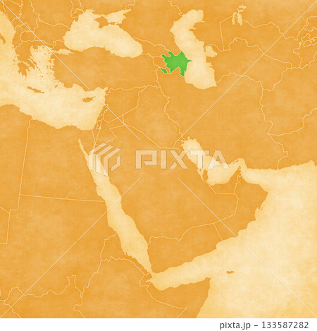 Ocher map of Middle East - Azerbaijan 133587282